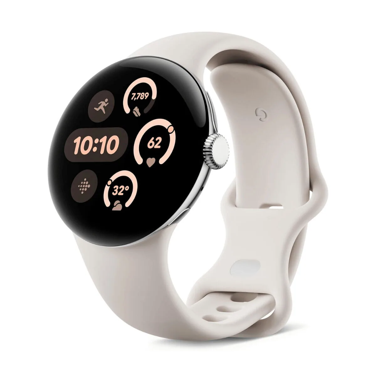 Google Pixel Watch 3 45 mm blanche avec bracelet à boucle