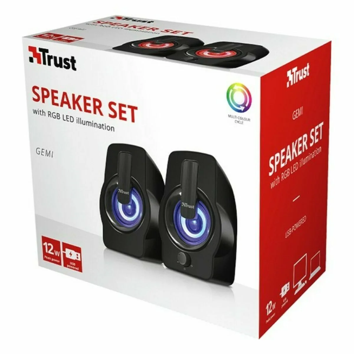 Enceintes PC Trust Gemi Noir 6 W 5 W 12 W (photo fournisseur 1)