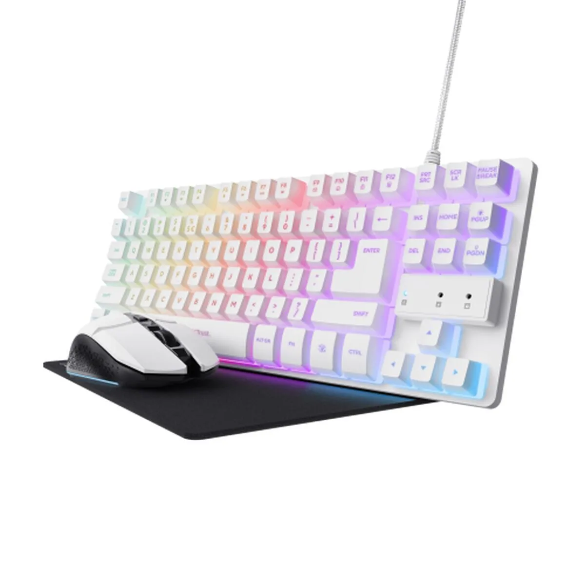 Pack gaming Trust GXT 794W avec clavier TKL, souris et tapis